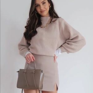 Rib-knit Sweater (Powder Beige)